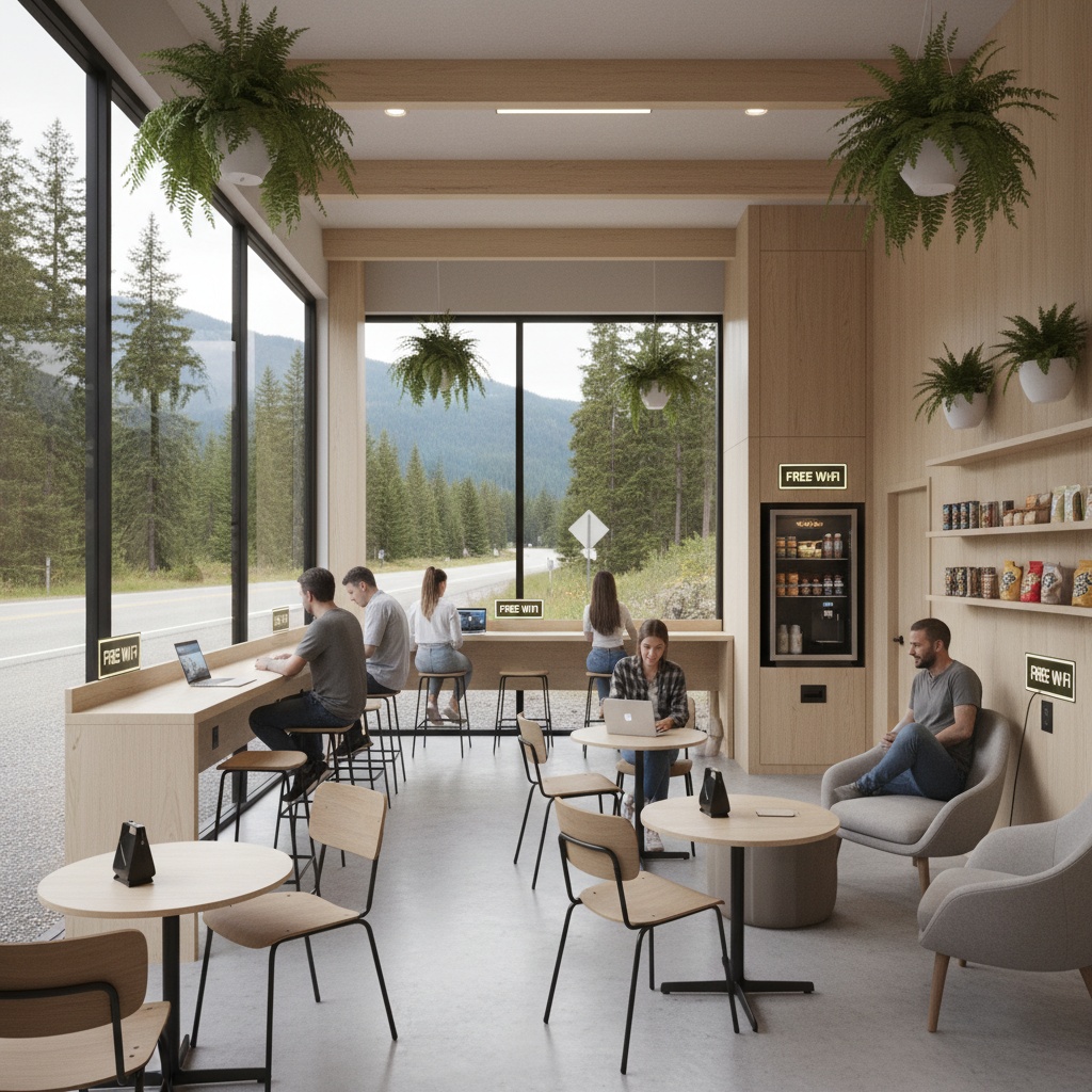 Climate-controlled lounge interior